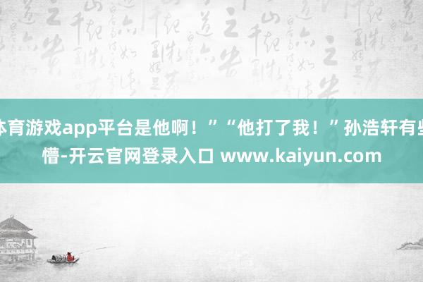 体育游戏app平台是他啊！”“他打了我！”孙浩轩有些懵-开云官网登录入口 www.kaiyun.com