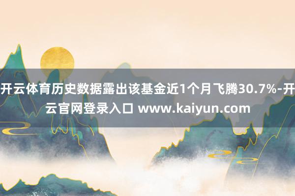 开云体育历史数据露出该基金近1个月飞腾30.7%-开云官网登录入口 www.kaiyun.com