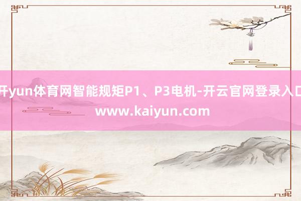 开yun体育网智能规矩P1、P3电机-开云官网登录入口 www.kaiyun.com