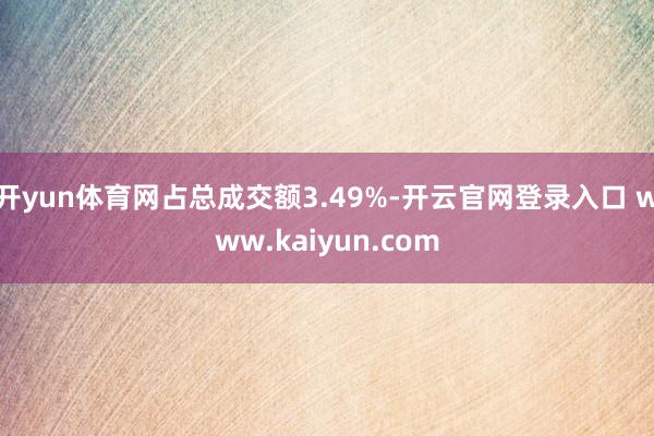 开yun体育网占总成交额3.49%-开云官网登录入口 www.kaiyun.com