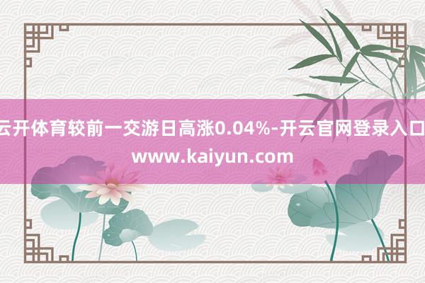 云开体育较前一交游日高涨0.04%-开云官网登录入口 www.kaiyun.com